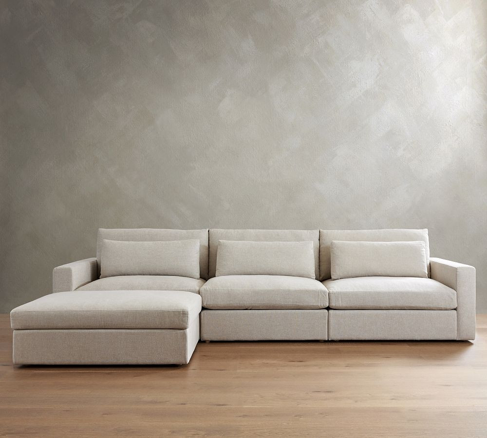 Westwood Square Arm Deep Seat Modular Chaise Sectional (142") | Pottery Barn (US)
