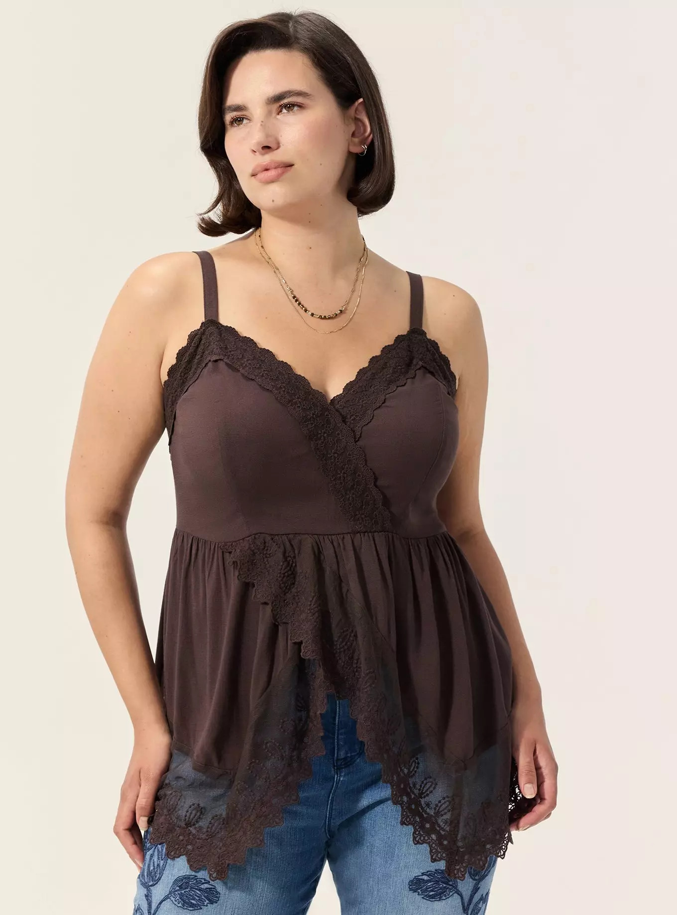 Festi Surplice Lace Cami | Torrid (US & Canada)