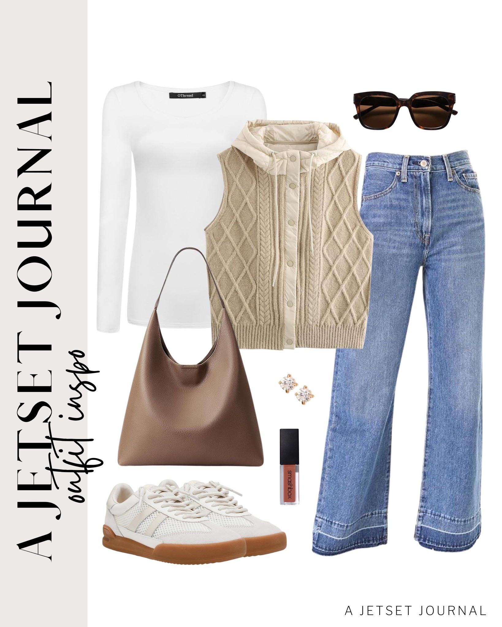 Layer up with a knit vest this season for a cozy and easy look!
wide leg jeans, long sleeve t shirt, studded earrings set, trendy look, viral products, casual outfit idea, how to style, ways to style, amazon fashion, affordable style, shoe inspo, fall outfit, fall style

#LTKU #LTKStyleTip #LTKSeasonal