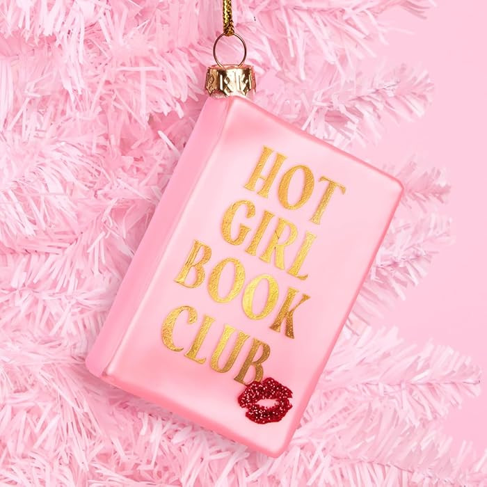xo, Fetti Book Lovers Ornament | Pink Holiday Tree Decor, Pinkmas, Bookish Gift, Hot Girls Book C... | Amazon (US)