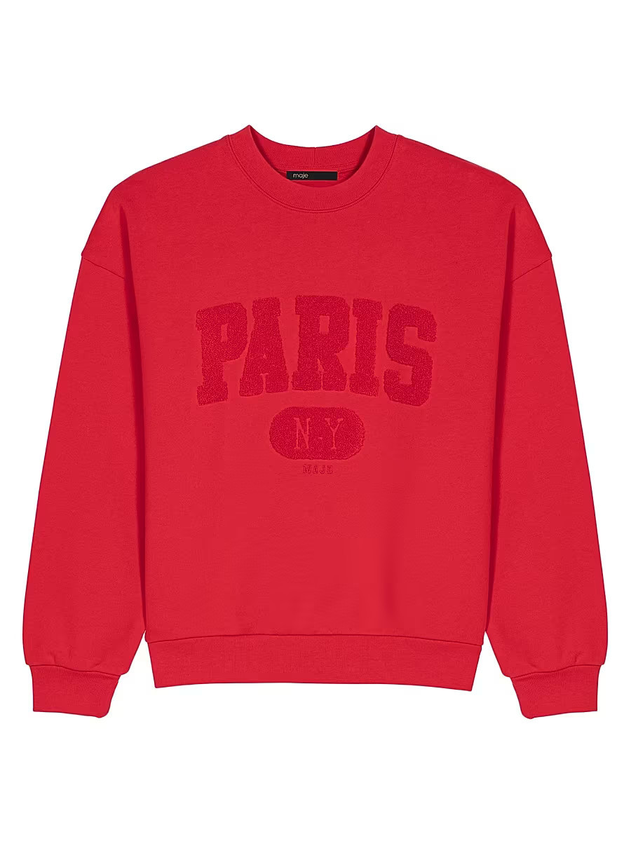 Women's Paris NY Lettering Sweatshirt - Red - Size Medium | Saks Fifth Avenue
