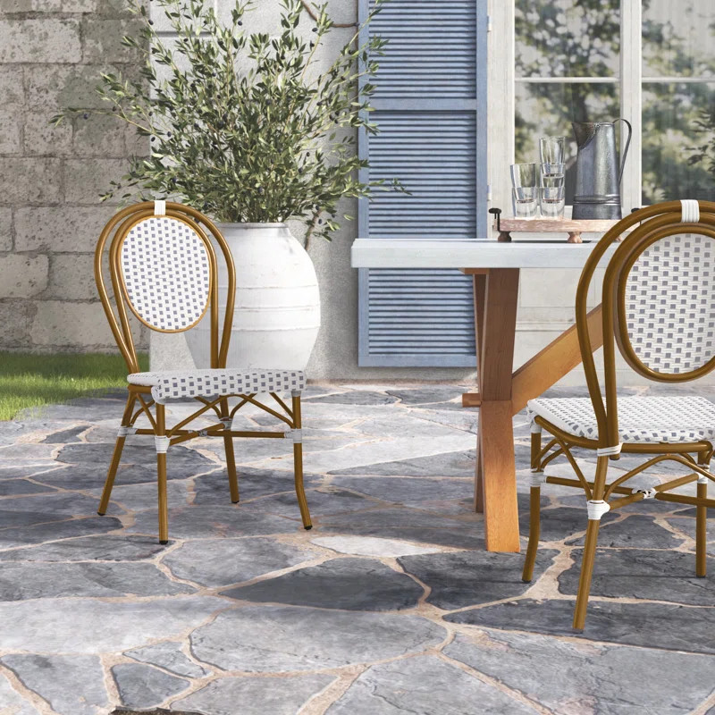 Averlie Metal Outdoor Stackable Dining Side Chair | Wayfair North America