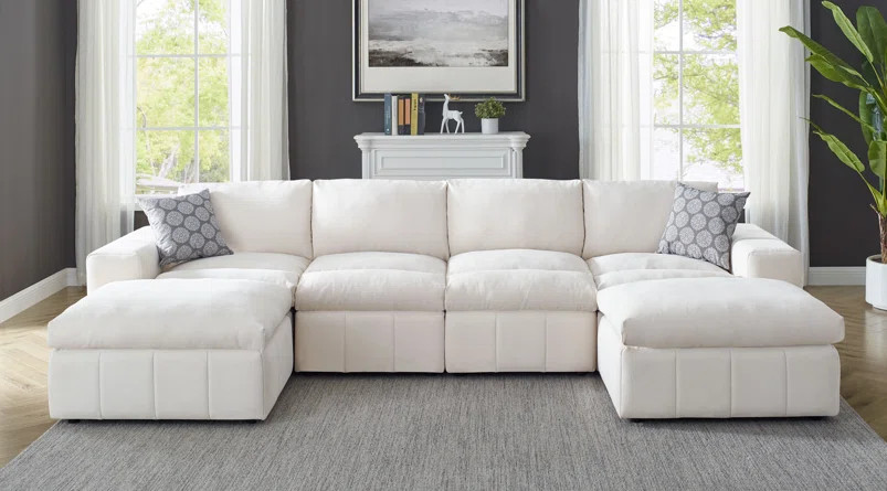 Greyleigh™ Anchoretta 134" Wide Reversible Modular Sectional with Ottoman | Wayfair | Wayfair Professional