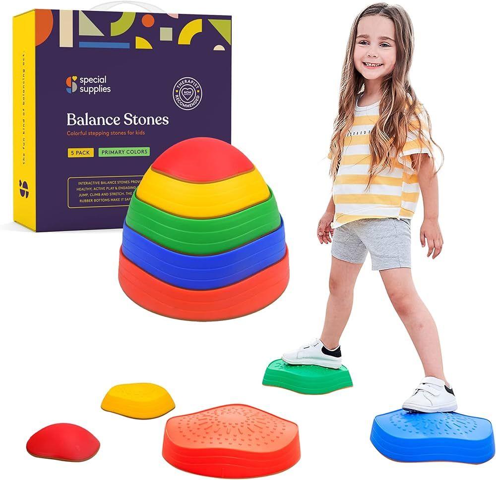 Special Supplies Stepping Stones for Kids, 5 Balance Indoor and Outdoor Blocks Promote Coordinati... | Amazon (US)