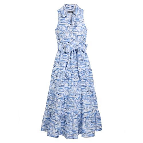 Vineyard Vines Kentucky Derby Tiered Maxi Dress, Churchill Downs Scene - Serenity Blue, 2 | Amazon (US)