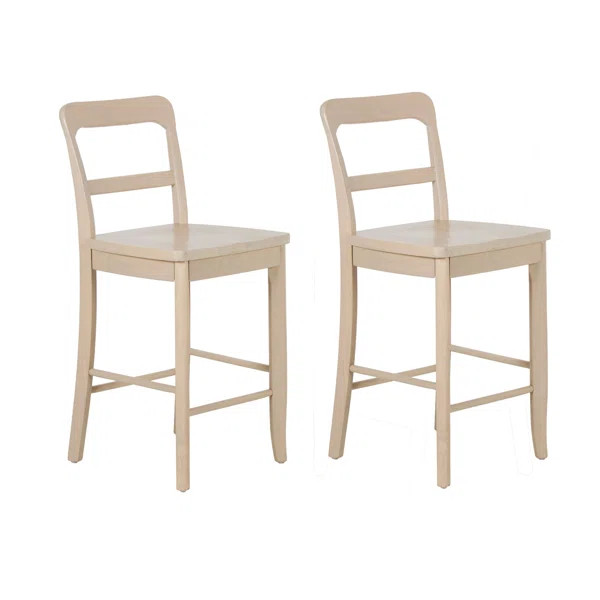 Chimkasi Solid Wood 24" Counter Stool (Set of 2) | Wayfair Professional