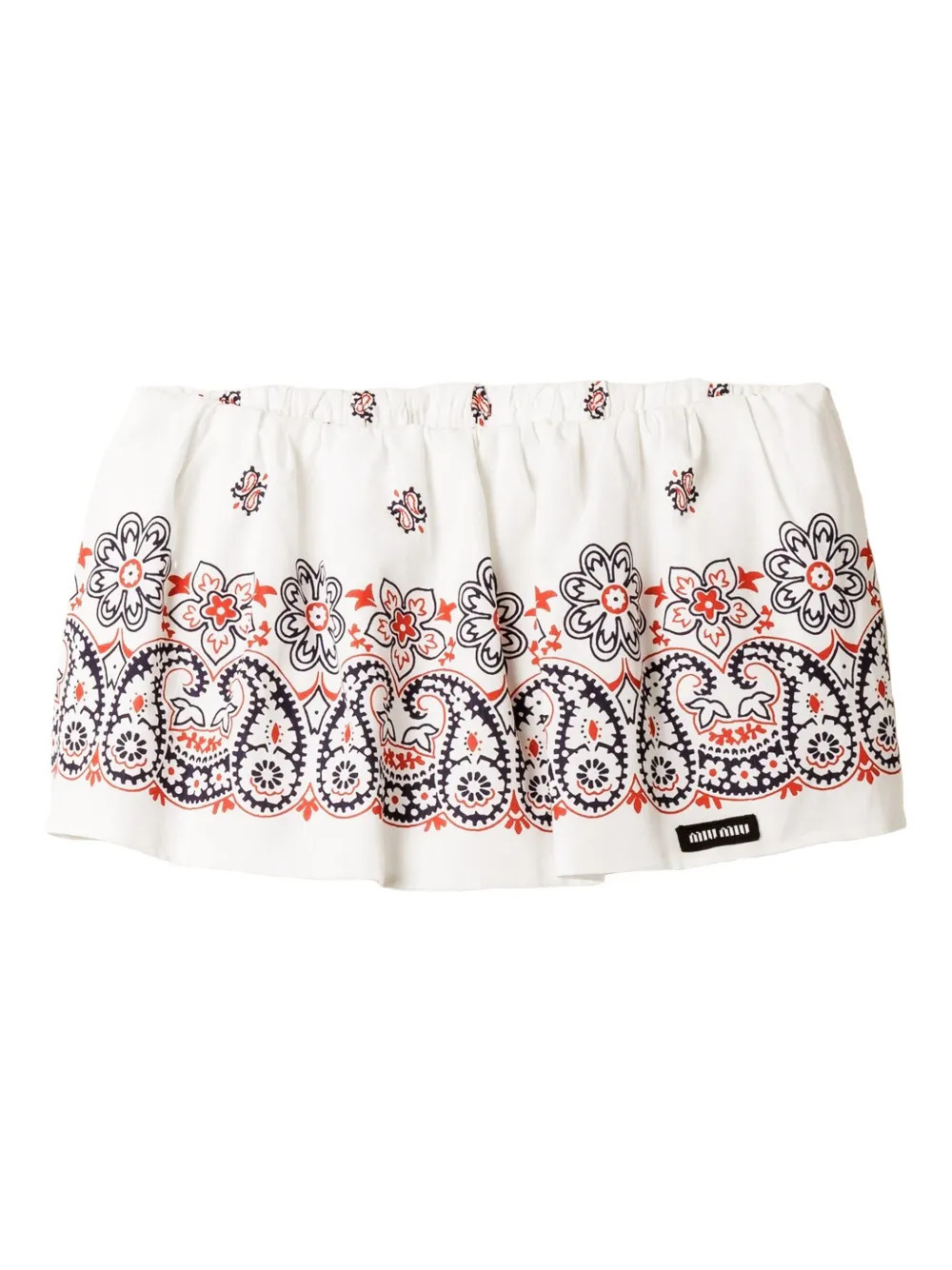 Miu Miu Slubbed poplin mini skirt - White | Farfetch Global