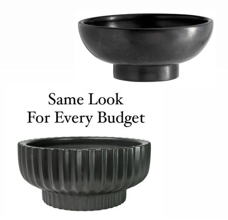 Pedestal black bowl. Scalloped centerpiece planter bowl. 

#LTKhome #LTKSeasonal #LTKsalealert