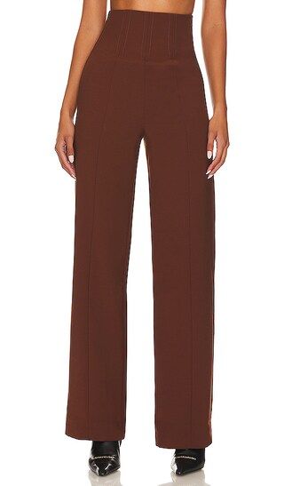 Abby High Rise Pant in Chocolate Brown | Revolve Clothing (Global)