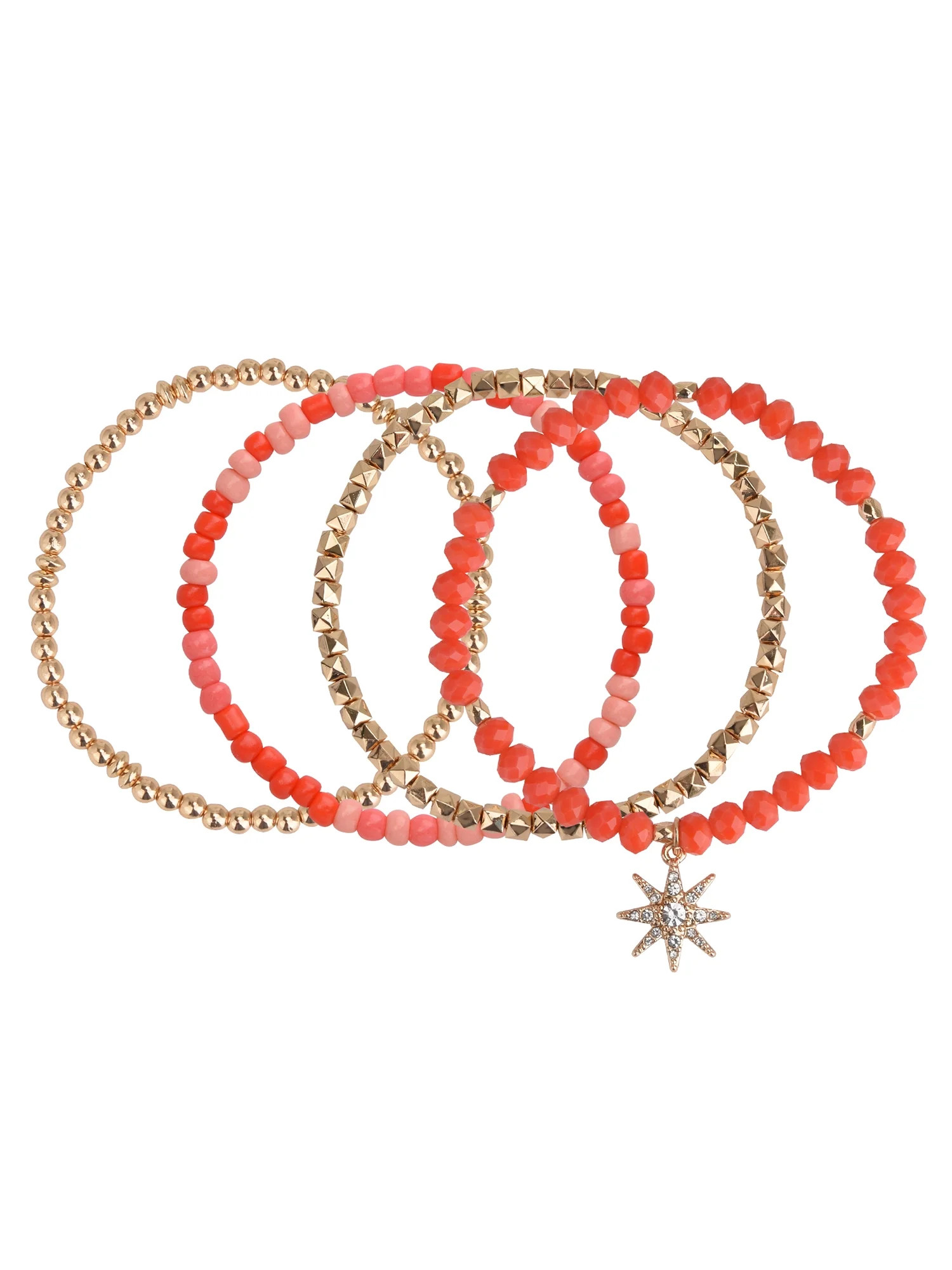 Time and Tru Women's Gold-Tone 4pc Starburst Bracelet Set | Walmart (US)