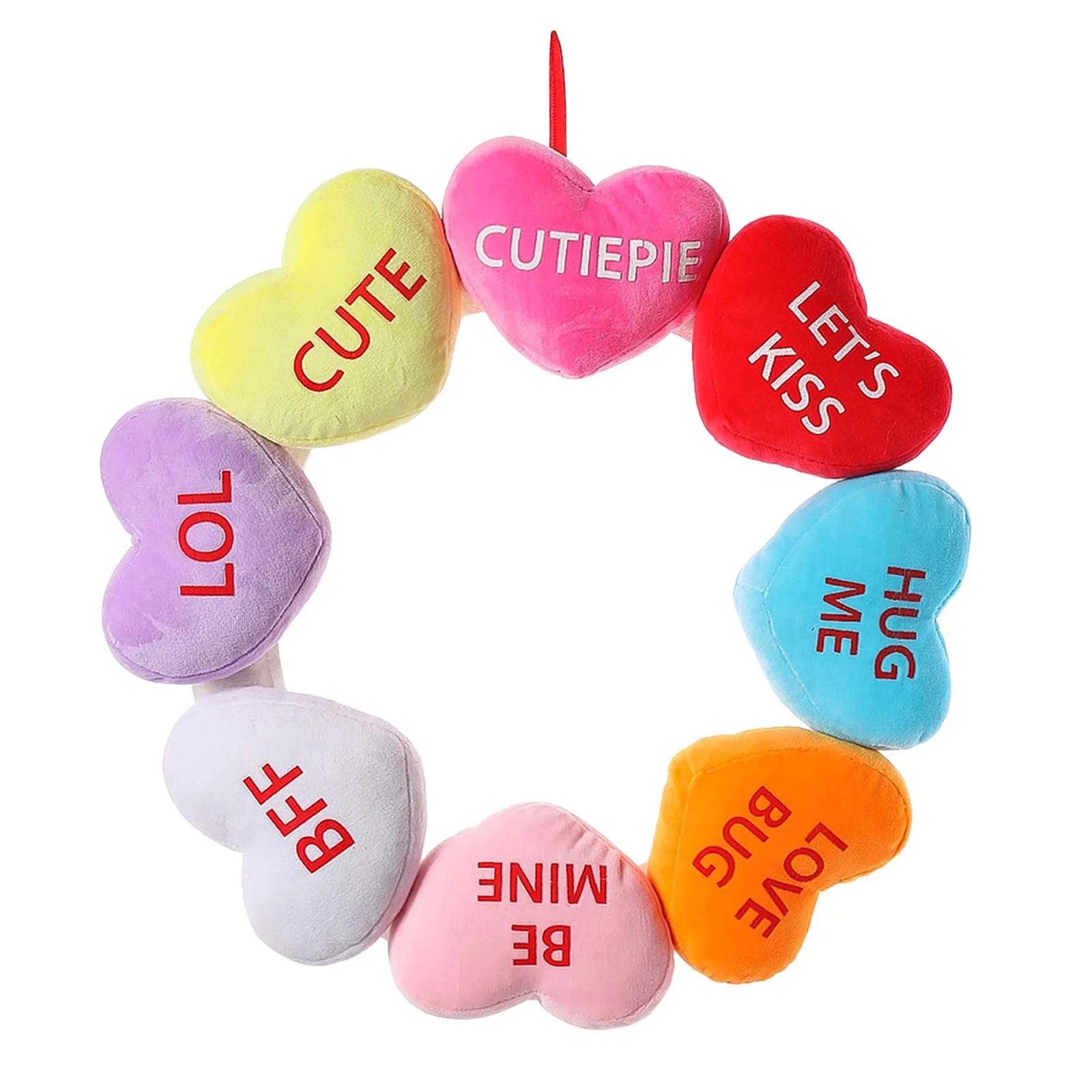 Valentine's Day Wreath, Valentines Wreaths for Front Door Conversation Candy Heart Decor with Be ... | Walmart (US)