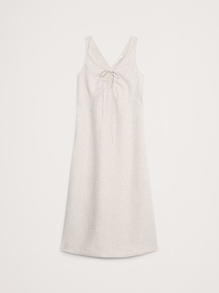 Linen Keyhole Midi Dress | Banana Republic (US)