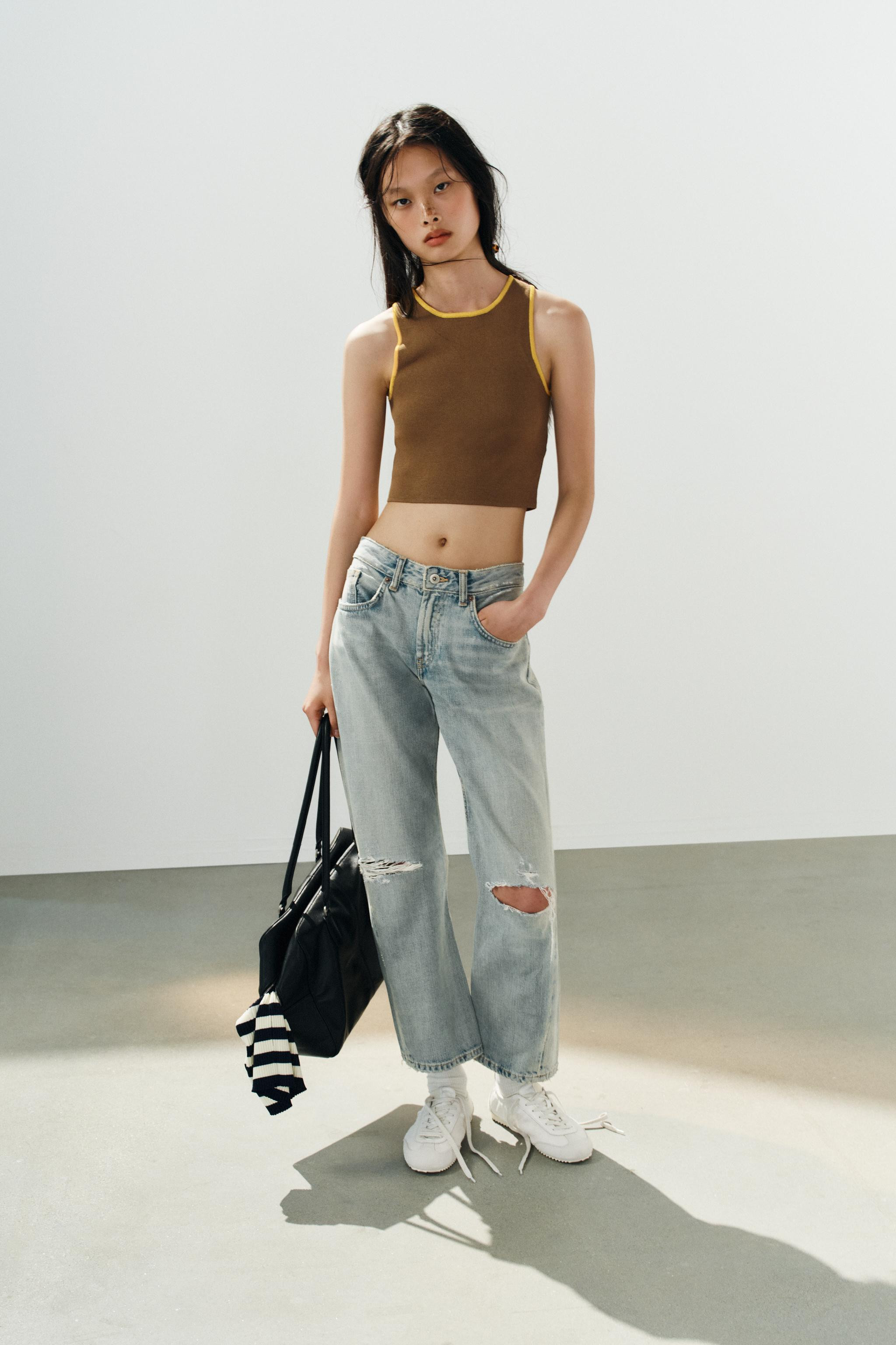 CONTRAST TRIM KNIT TOP | Zara US