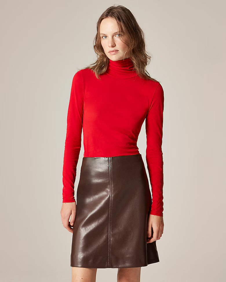 Feather jersey turtleneck | J. Crew US