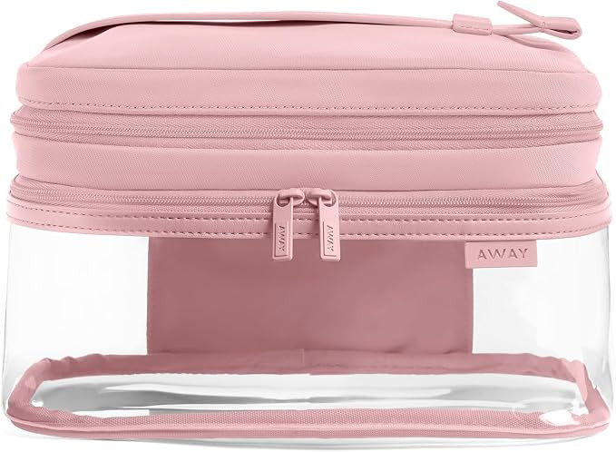 Away Clear Cosmetic Case for Travel, TSA Approved Double Compartment Makeup & Cosmetic Organizer ... | Amazon (US)