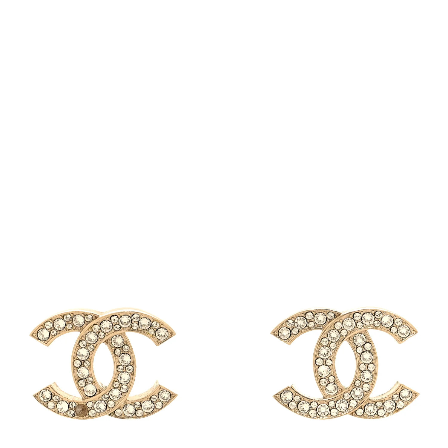 Crystal CC Earrings Light Gold | FASHIONPHILE (US)