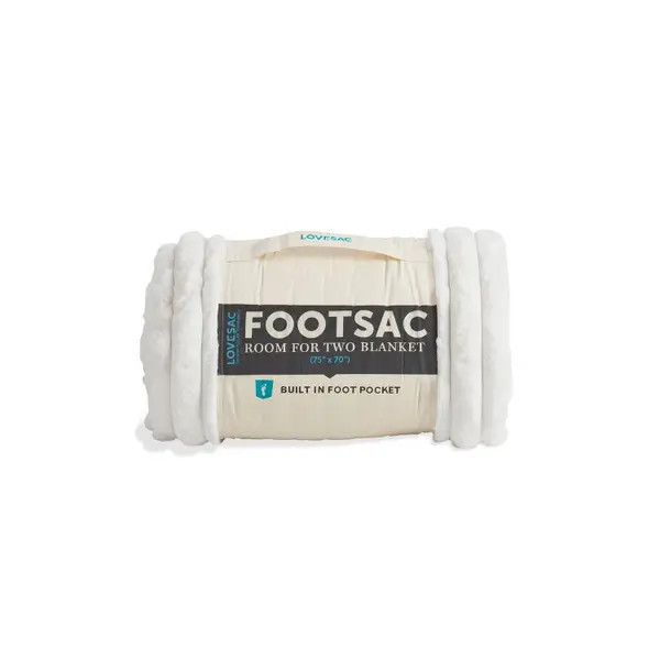 Room for Two Footsac Blanket: Dove Channeled Phur - Lovesac | Lovesac