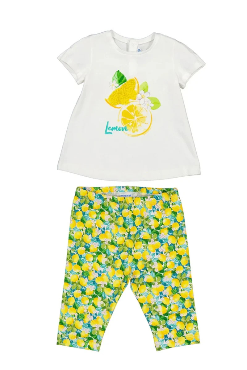 Mayoral Baby & Toddler Girls Eco-Friends Lemon Shirt & Leggings | HoneyPie Kids Children's Clothing Boutique