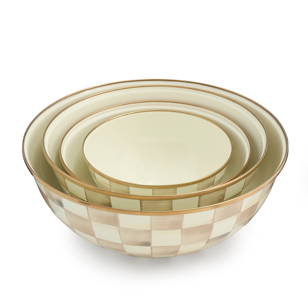 Mocha Check Small Everyday Bowl | MacKenzie-Childs