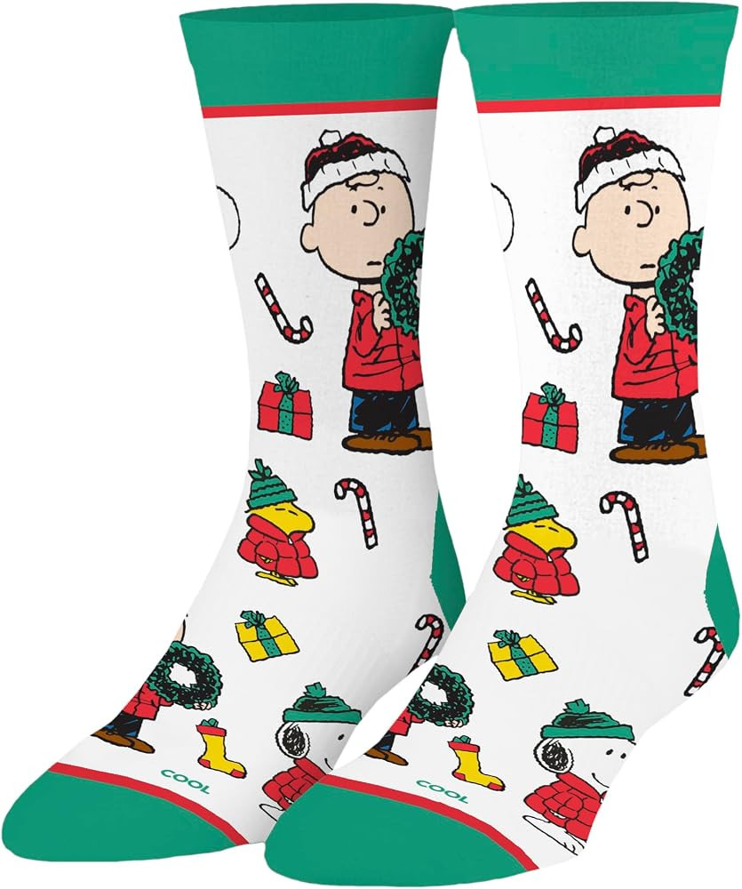 Cool Socks - Charlie Brown Crew Socks - Licensed Peanuts Socks - Size Large for Men & Women- Nost... | Amazon (US)