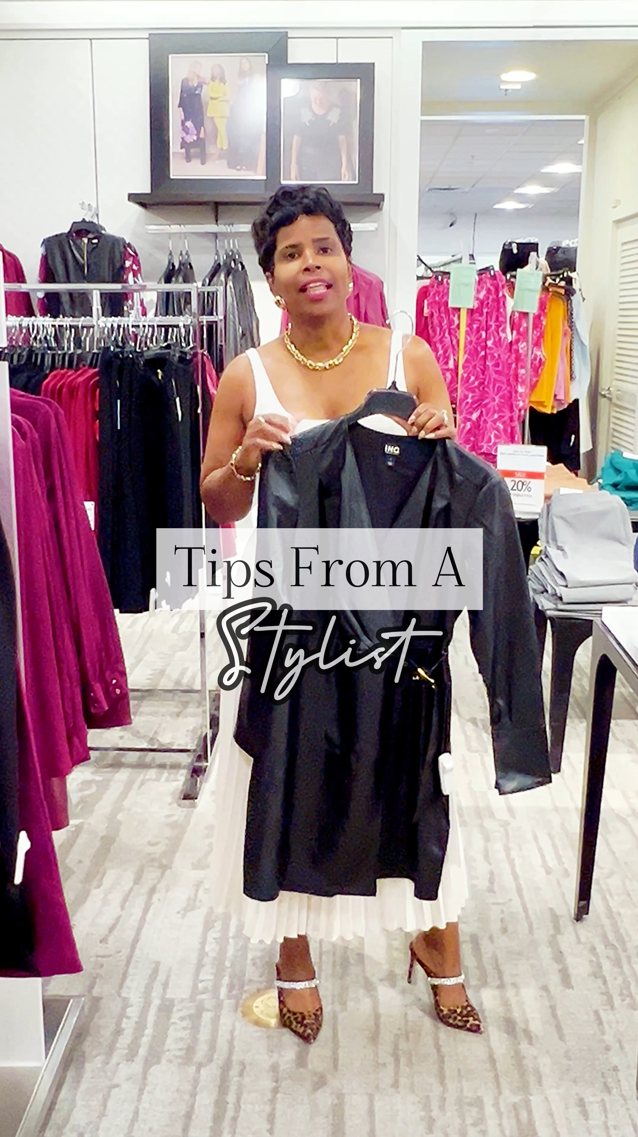 Elevate your little black dress game by adding one in Faux leather or a pop of colorr