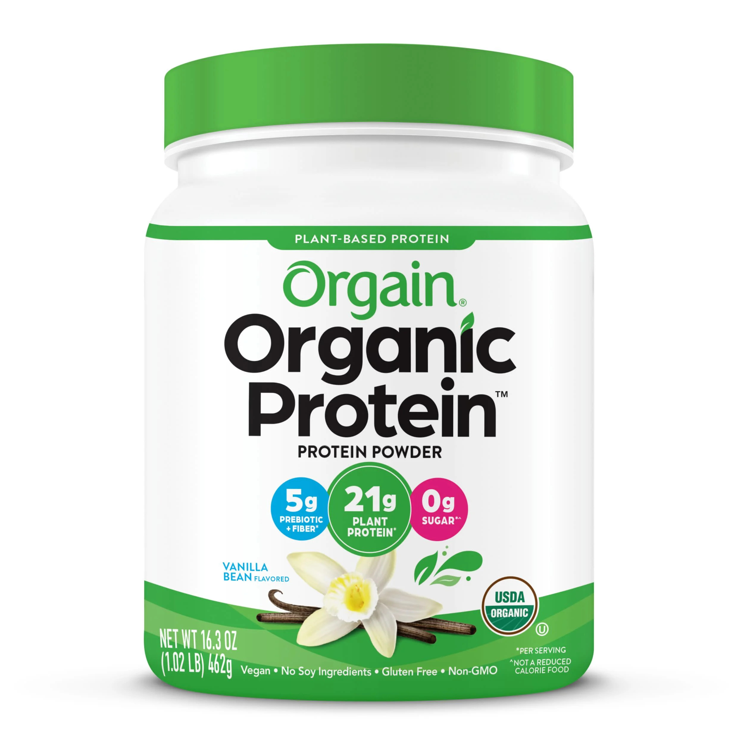 Orgain Organic Plant Based Protein Powder, Vanilla Bean, 21g Protein, Vegan, 1.02lb | Walmart (US)