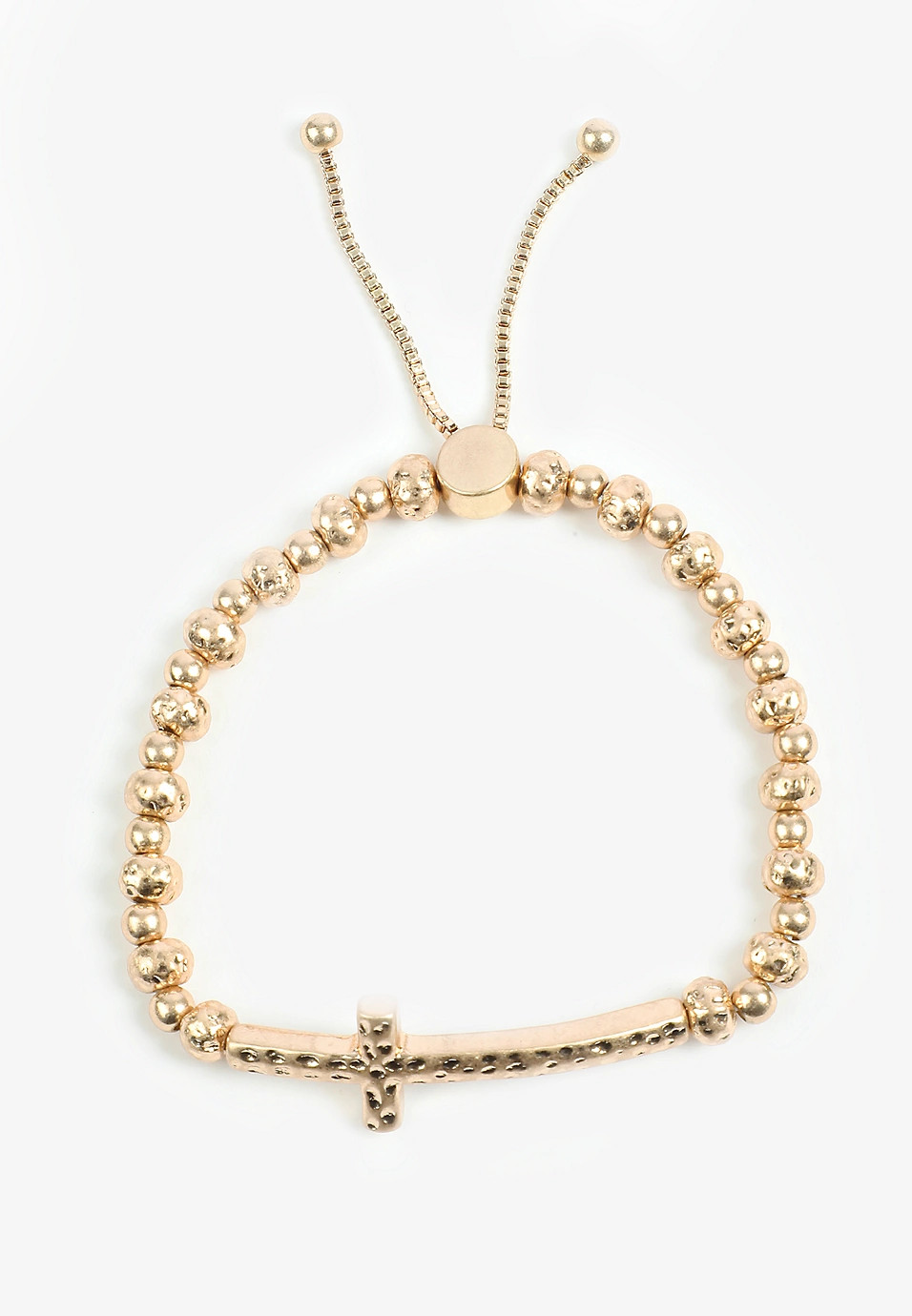 Gold Hammered Cross Bolo Bracelet | Maurices