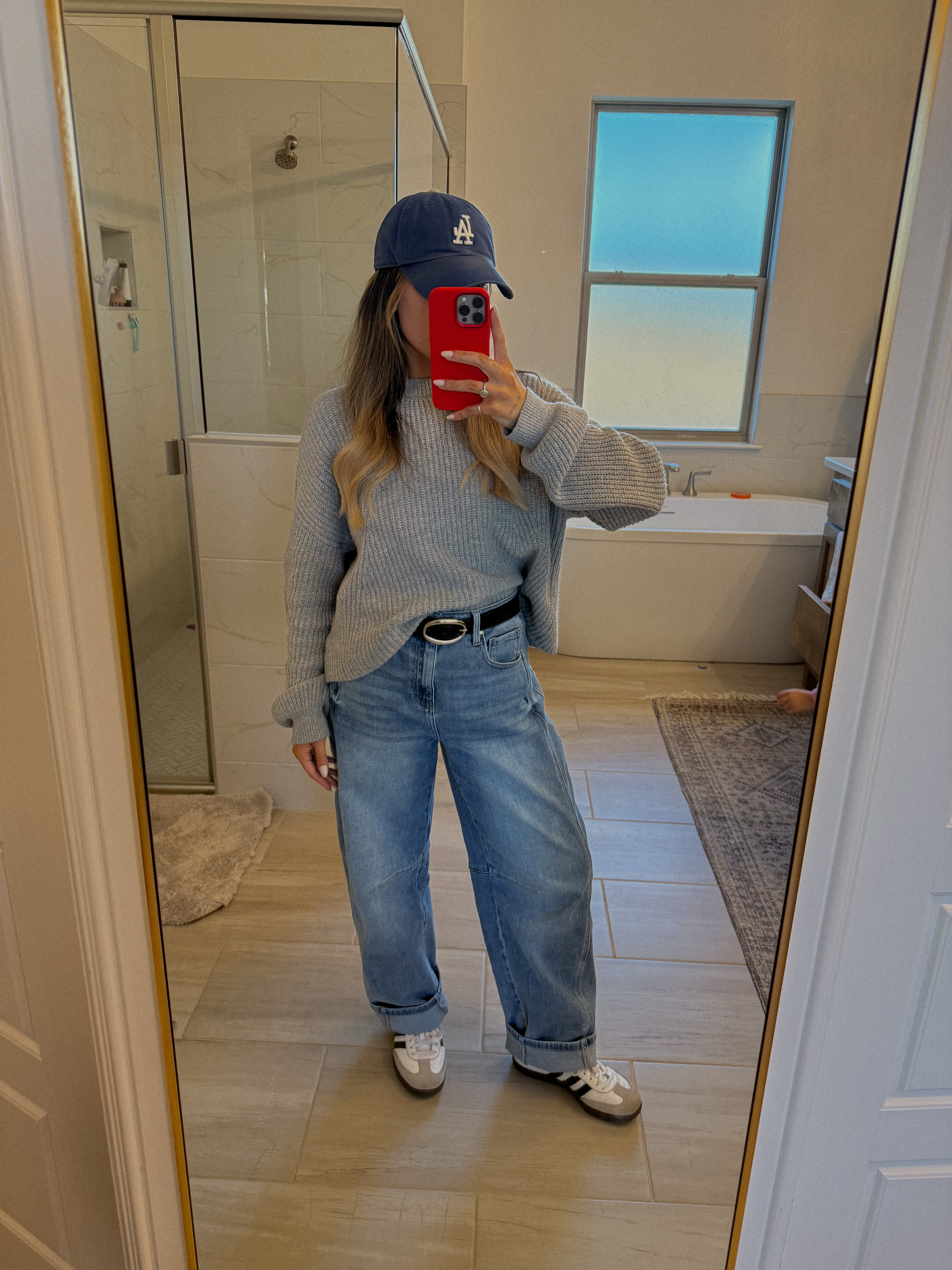 finally cold enough to wear a sweater in texas! 

#ootd #casualoutfit #momstyle #sportychic#comfystyle #casualstreetstyle #barreljeans #sambas #realmomstyle #realoutfit
#outfitinspo 

 #LTKootd #LTKSeasonal #LTKPetite