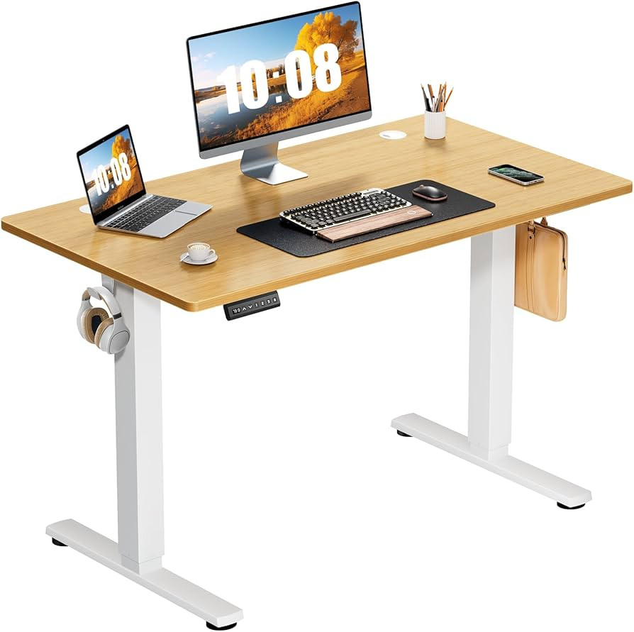 Sweetcrispy Electric Standing Desk Adjustable Height, 40x24 Inch Sit Stand Up Home Office Desks C... | Amazon (US)