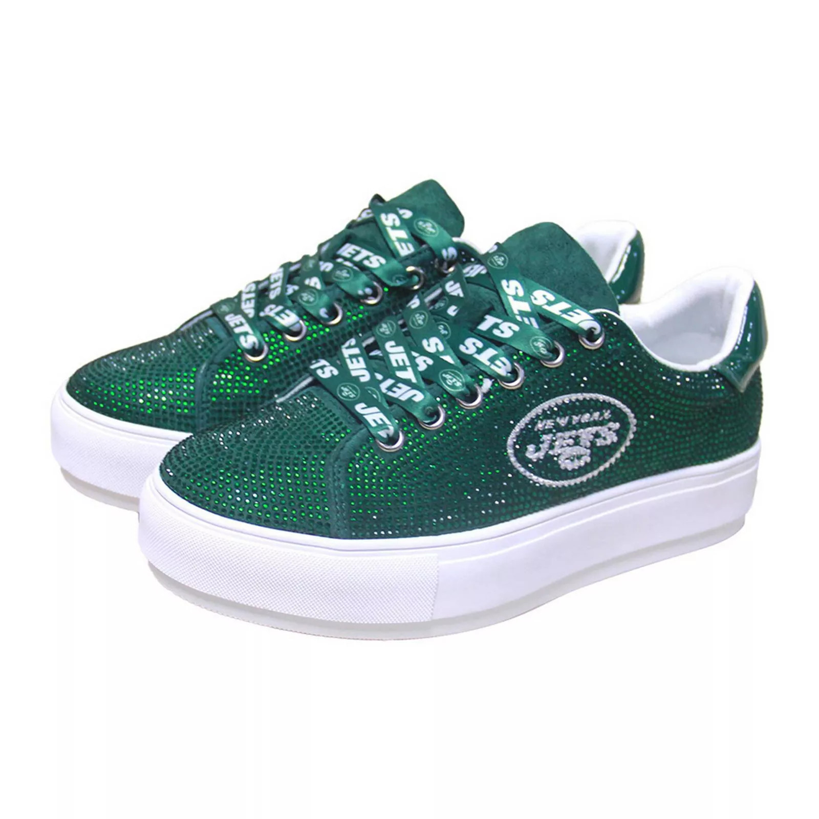 Women's Cuce Green New York Jets Team Color Crystal Sneakers, Size: 9 | Kohl's