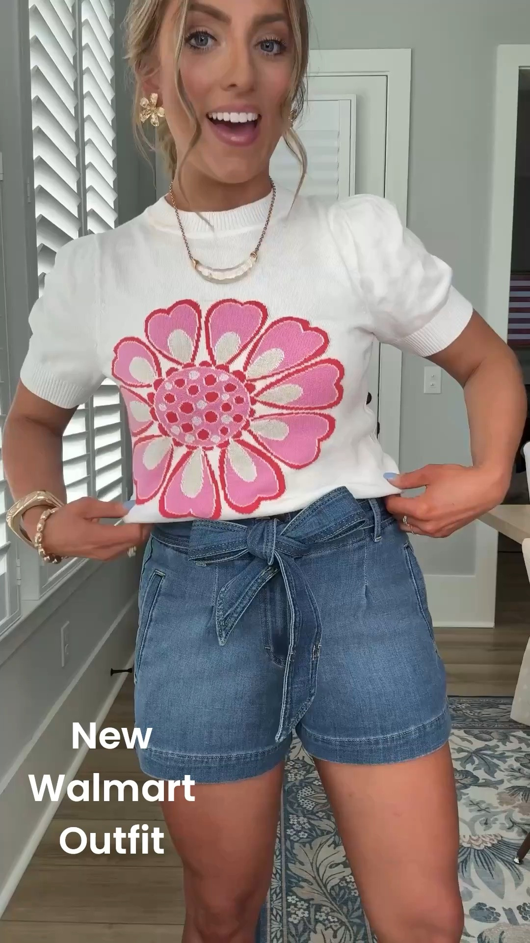 Cannot get over this adorable flower sweater tee from Walmart 🌸💕 The pink floral detail is even cuter in person and paired perfectly with these flattering tie waist denim shorts! Such a fun, easy summer outfit for brunch, errands, vacation, or everyday casual wear. And these pink sandals are the perfect little pop of color 💖 Everything looks so boutique style without the boutique price tag!

#WalmartFashion #WalmartFinds #SummerOutfit #DenimShorts #CasualStyle #AffordableFashion #FlowerTop #PinkStyle #EverydayOutfit #MomStyle #WalmartStyle #CuteSummerOutfit #OOTD #BudgetFriendlyFashion #NewArrivals

#LTKootd #LTKPetite