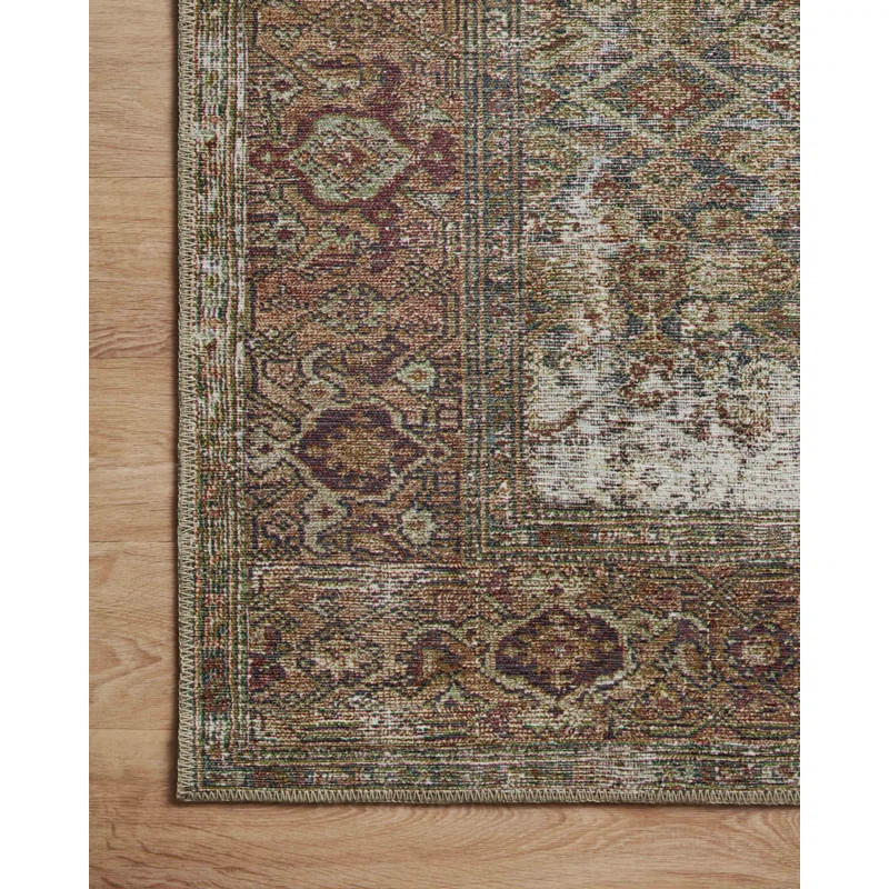 Georgie Oriental Area Rug in Moss/Salmon | Wayfair North America