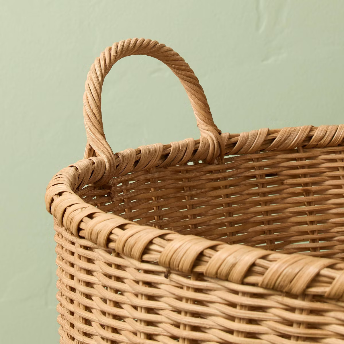 Large Round Woven Rattan Storage Basket with Handles - Hearth & Hand™ with Magnolia | Target