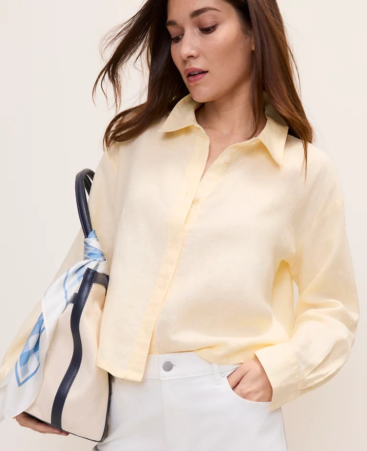 The Linen Button Down Shirt | Ann Taylor