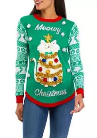 Joyland Women's Meowy Christmas Sweater | Belk