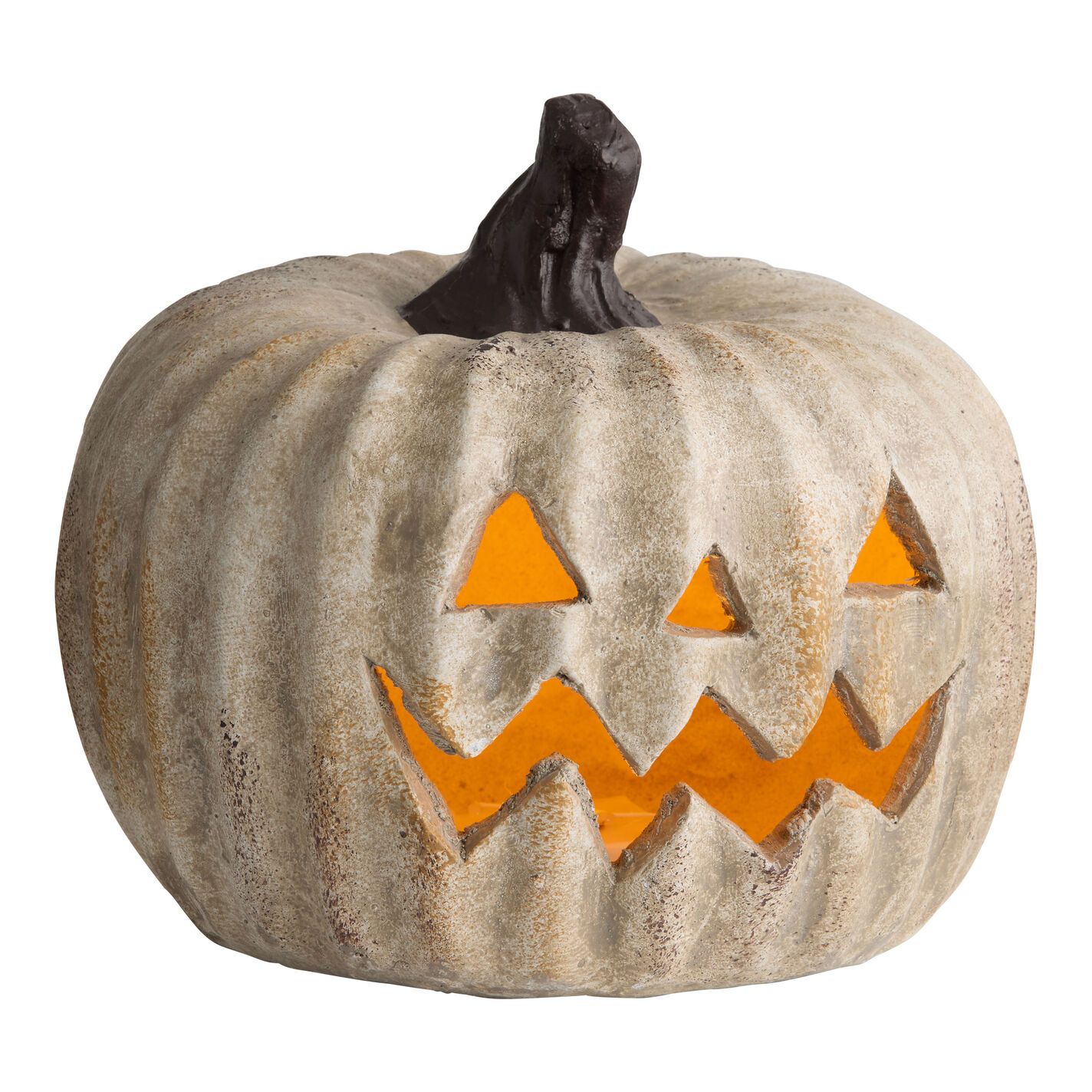 Short Antiqued Jack-O'-Lantern LED Light Up Decor | World Market