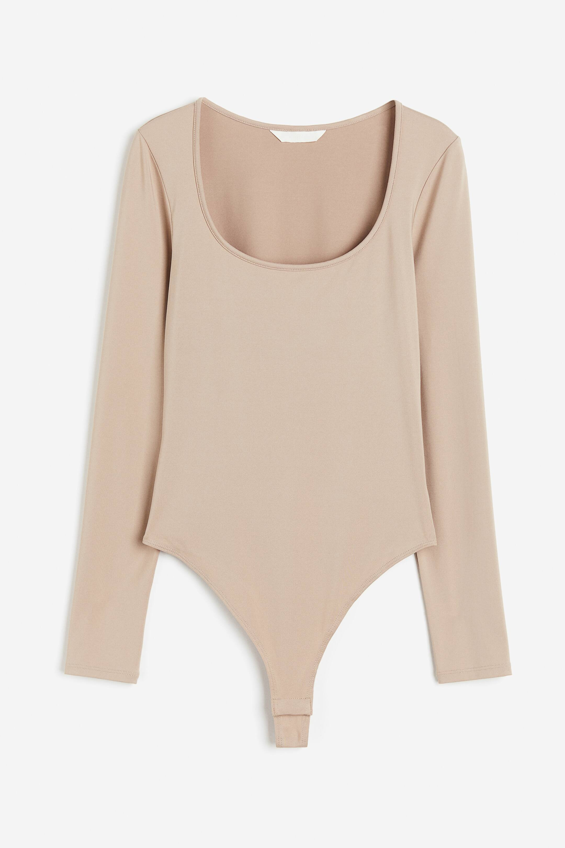 Jersey Thong Bodysuit - Beige - Ladies | H&M US | H&M (US + CA)