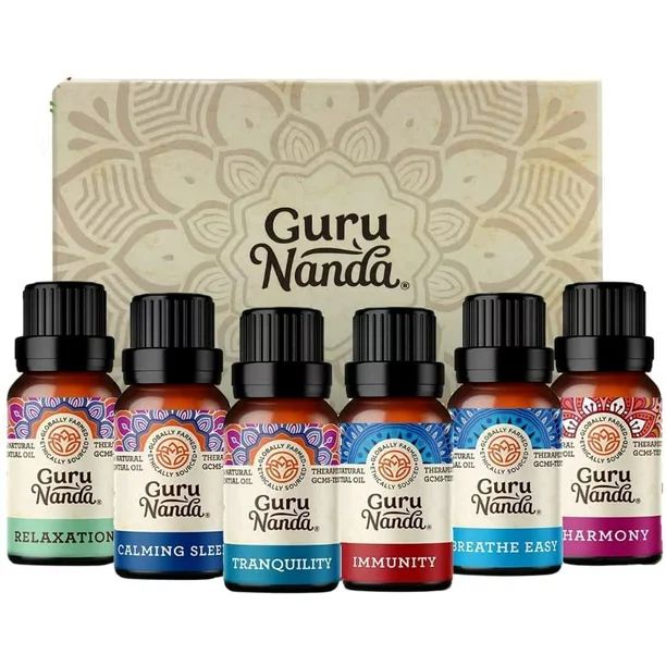 Guru Nanda Essential Oil for Diffusers - Set of 6 Therapeutic Grade -Variety Scents - Walmart.com | Walmart (US)