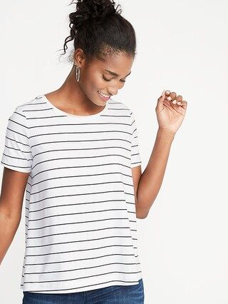 Striped Boat-Neck Swing Tee for Women | Old Navy US