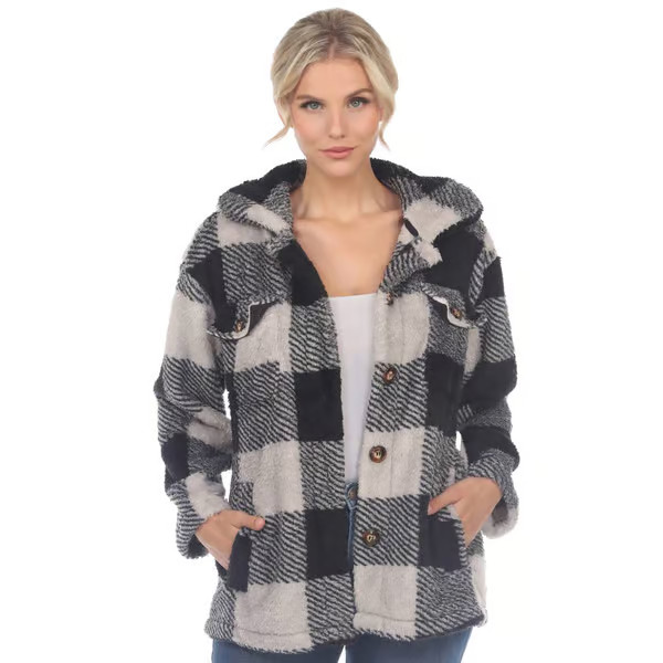 Womens White Mark Plaid Sherpa Shacket | Boscov's Department Stores