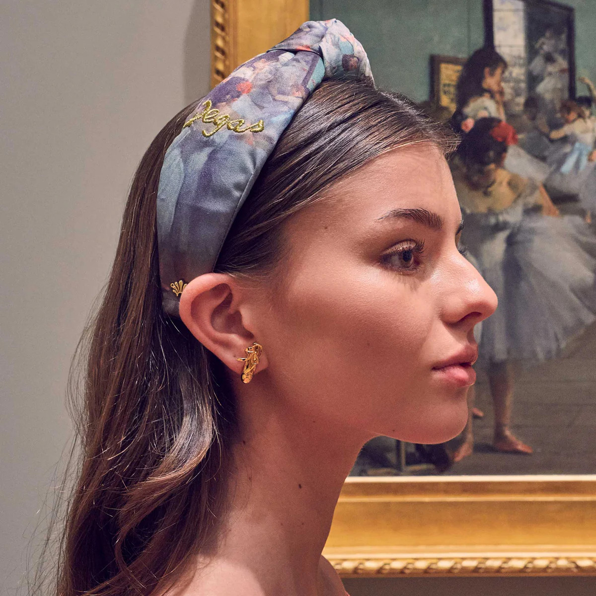 THE DANCE CLASS THE MET X LELE DEGAS PRINTED KNOTTED HEADBAND | LELE SADOUGHI