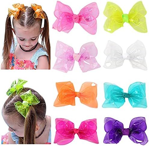 Waterproof Jelly Hair Bows, Multi-colored PVC Summer Swim Pool Bow Clips Transparent Hair Accessorie | Amazon (US)