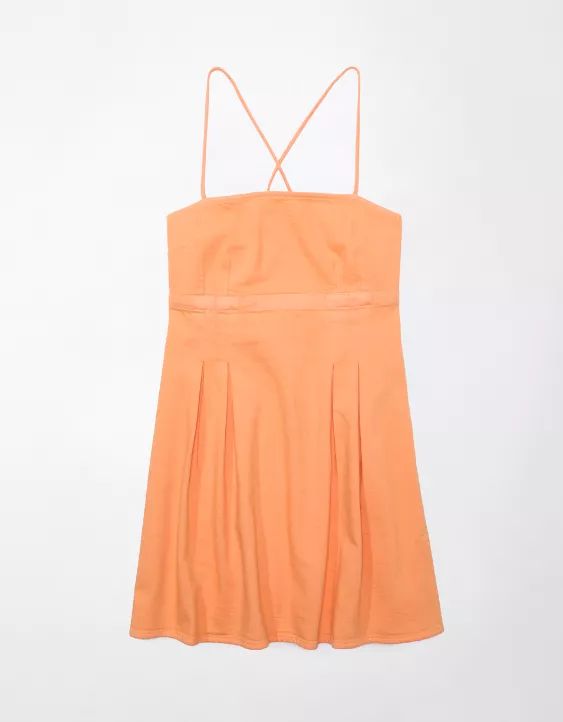 AE Dreamy Drape Pleated Strappy Mini Dress | American Eagle Outfitters (US & CA)