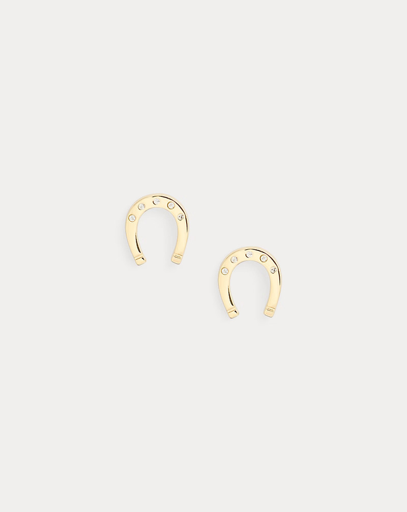 Gold-Plated Pavé Horseshoe Studs | Ralph Lauren (UK)
