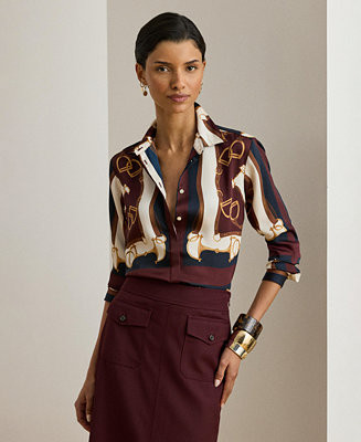 Women's Kristy Equestrian Print Button Front Shirt | Macy's