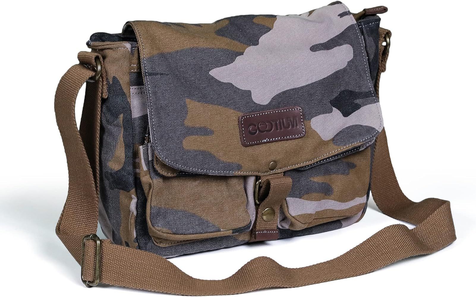 Gootium Canvas Messenger Bag - Vintage Crossbody Shoulder Bag Military Satchel | Amazon (US)