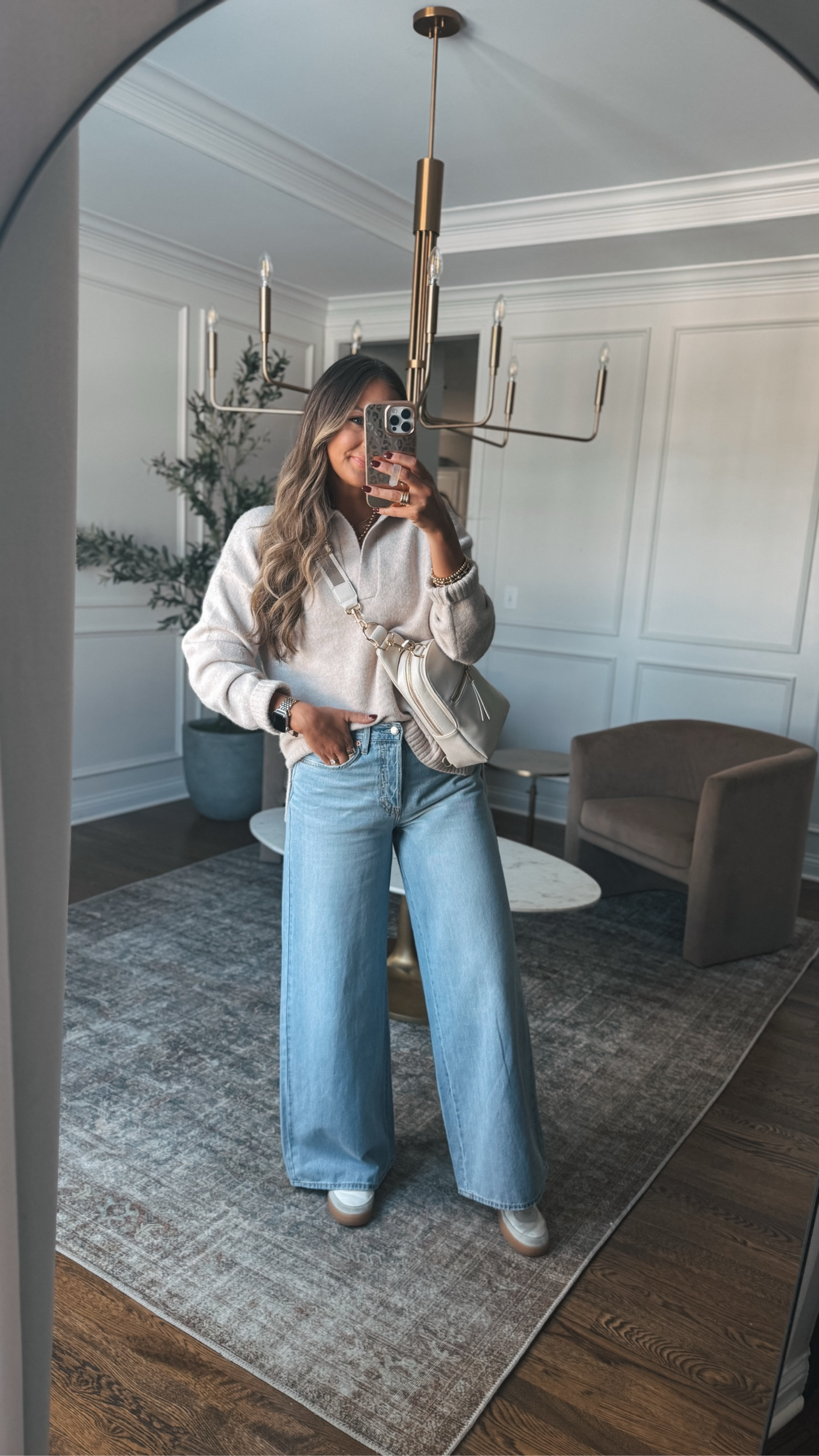 Th the softest sweater! I love it so much I own it in two colors. The wide leg jeans are so comfy and flattering. Great winter outfit idea 

#LTKStyleTip #LTKFindsUnder50 #LTKWorkwear