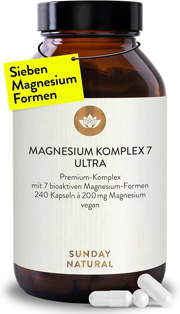 SUNDAY NATURAL\u00ae Magnesium Komplex \u2013 240 Kapseln - 400mg pro Tag - aus 7 Verbindungen: M... | Amazon (DE)
