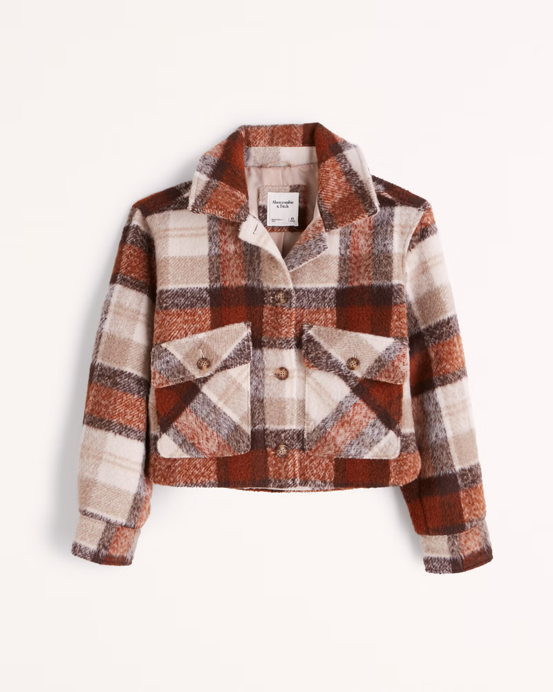 Cropped Cozy Shirt Jacket | Abercrombie & Fitch (US)
