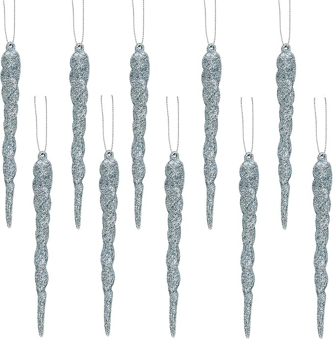 Christmas Concepts® 12cm Glitter Icicle Decorations - Luxury Christmas Tree Trims (Ice Blue, Pac... | Amazon (US)